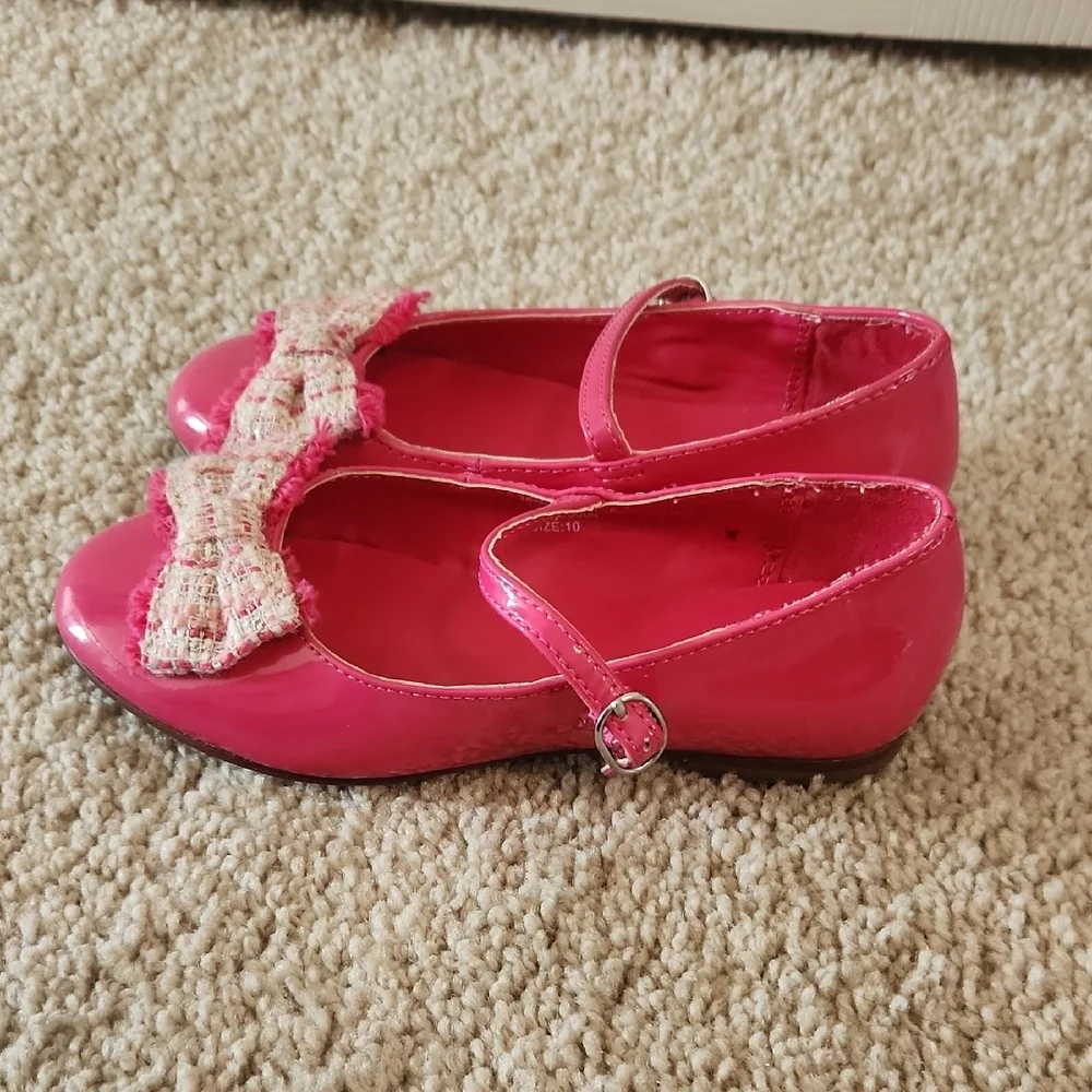 Janie and Jack Pink Dress Shoes with Bow - Picture 3 of 4
